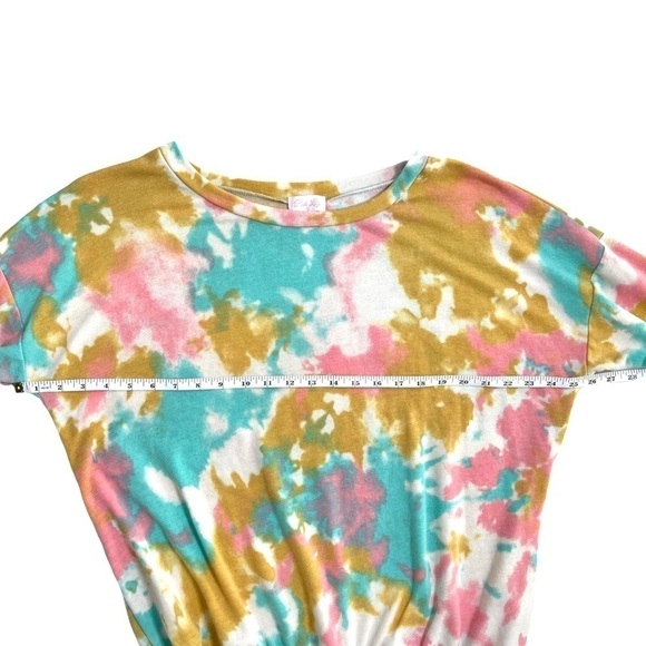 Pink Lily Tie Dye Pink Blue Gold Crewneck Pullover Jumper Sweatshirt Size Small - Picture 11 of 13